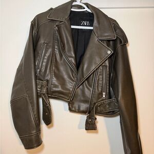 Zara Women's Brown Leather Jacket